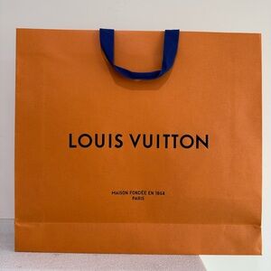 Louis Vuitton Orange Paper Shopping Bag | Size 20.75x4.75x19 inches